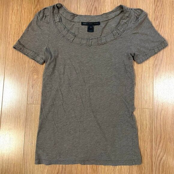 MARC JACOBS CHOCOLATE BROWN Y2K COQUETTE COTTON TEE - Picture 1 of 10